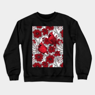 Cardinals on Christmas decoration Crewneck Sweatshirt